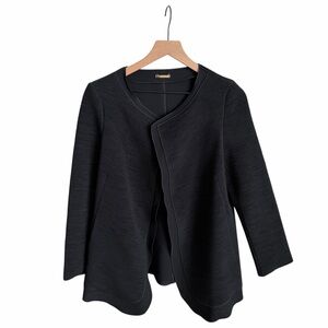 Giorgio Armani Rib Knit Wool Jacket Black Size 44 IT 8 US